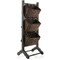 Casafield 3-Tier Floor Stand with Water Hyacinth Storage Baskets - Standing Organizer Rack for Bathroom, Kitchen, Laundry, Living Room